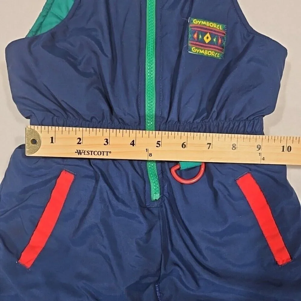 Gymboree Vintage Size Small Snow Pants Overall Small Blue Red‎ Green Color Block